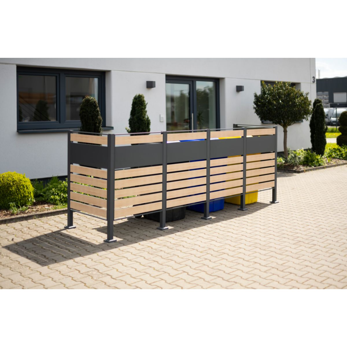 Westmann Mülltonnenverkleidung Planum 4x 240 L 1er Box 90x330x120 cm Bild 3