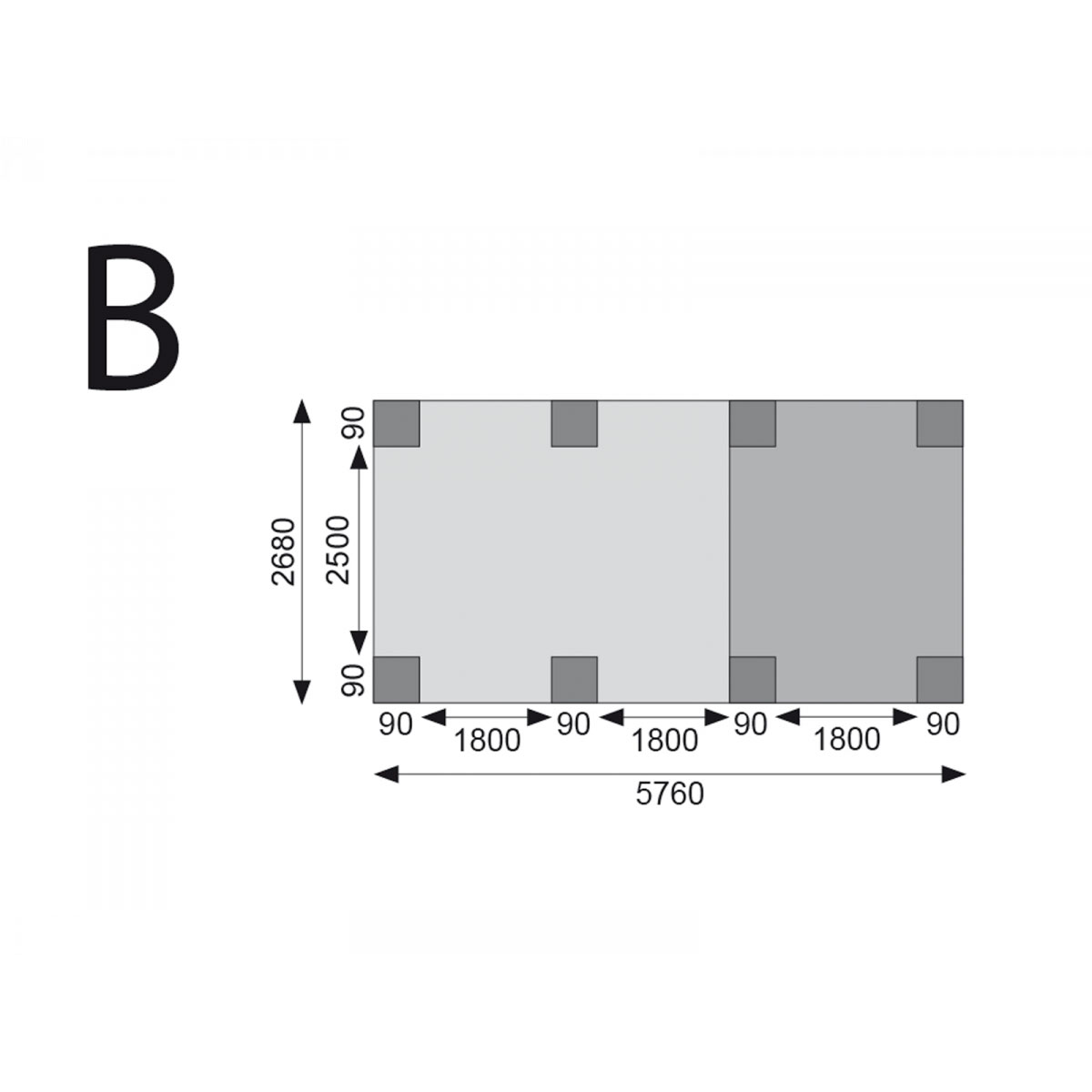 Karibu Einzelcarport Eco 2 Variante A ohne Einfahrtsbogen Tiefe 576 cm Bild 2