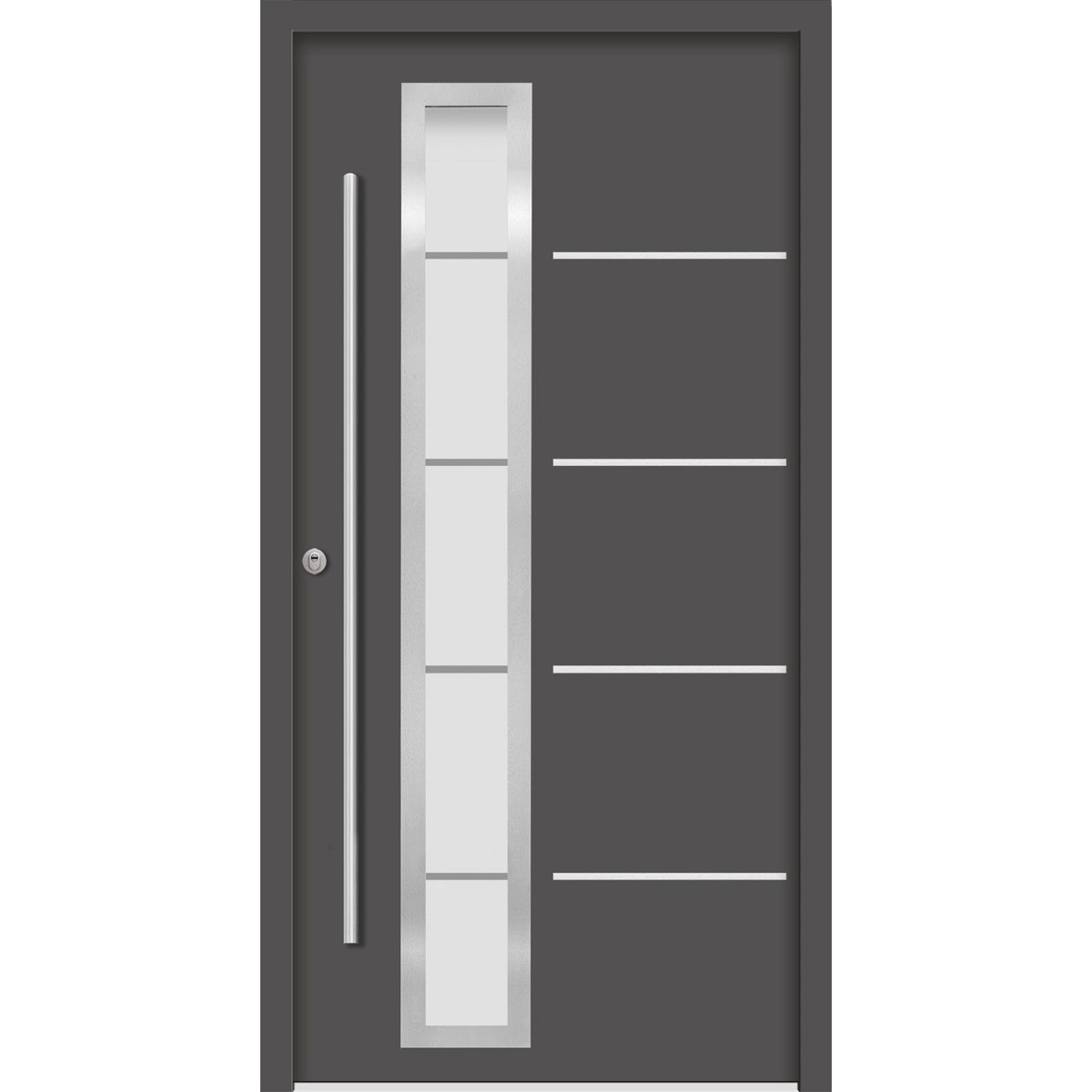 SplenDoor  Premium-Haustür Passivedoor Uppsala RC2 energiesparend einbruchsicher anthrazit 110 x 210 cm links Bild 1