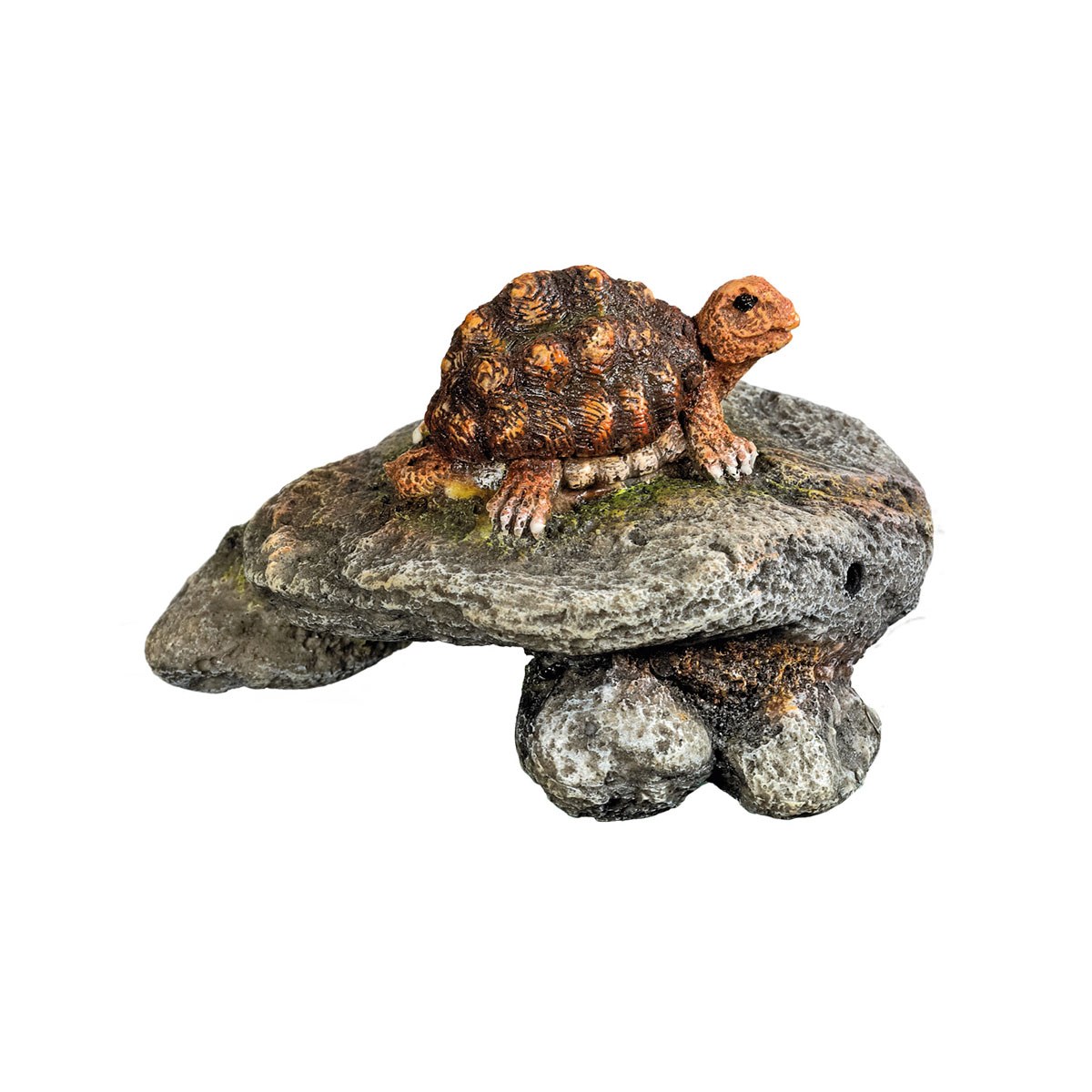 Aqua Ornaments Stein mit Schildkröte 9,5 x 9,5 x 6 cm