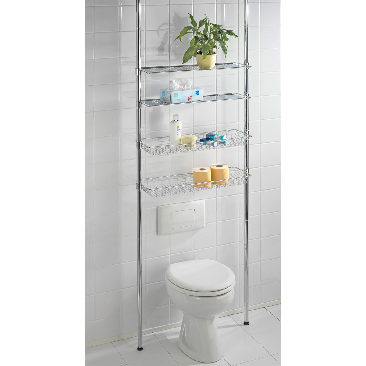 Wenko  Teleskopregal Bolsena mit 2 Ablagen und 2 Körben Bild 2