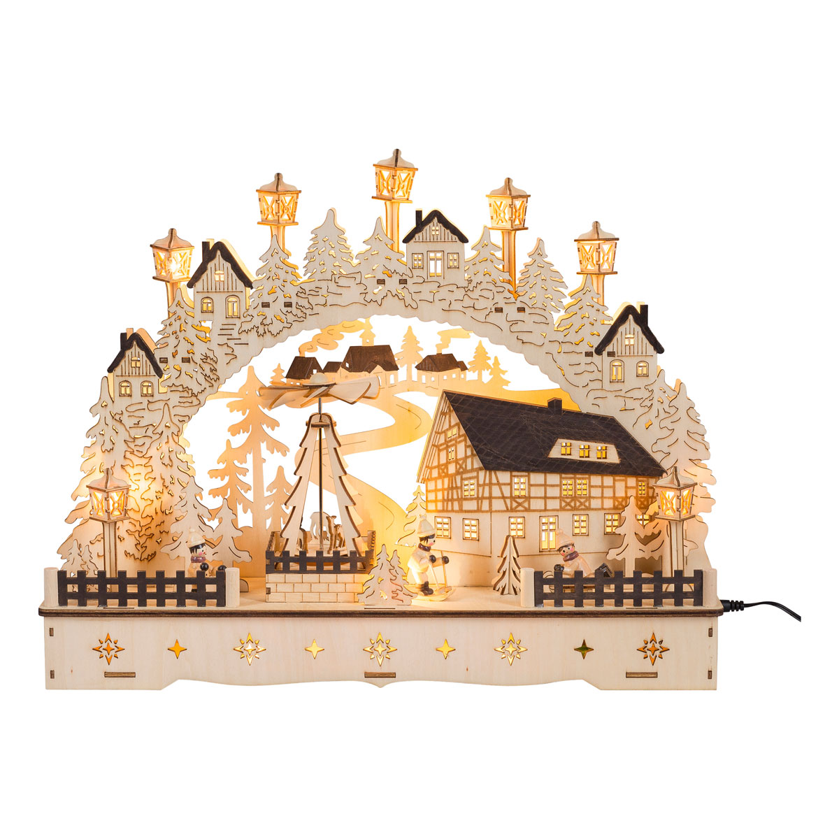 Lichterbogen mit beweglicher Stadtpyramide