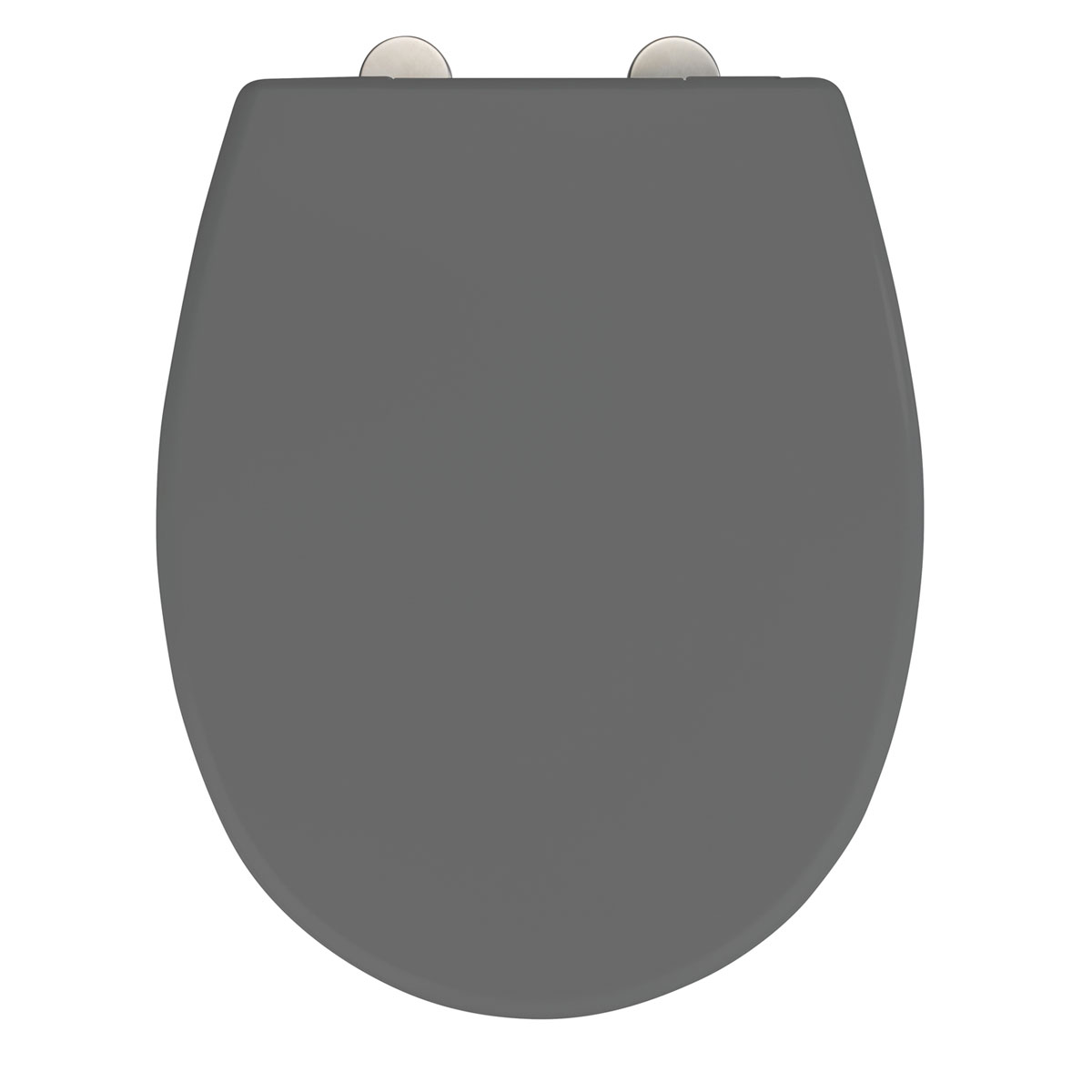 Wenko  WC-Sitz Vorno Neo Grau Toilettensitz mit Absenkautomatik Schnellbefestigung aus antibakteriellem stabilem Duroplast