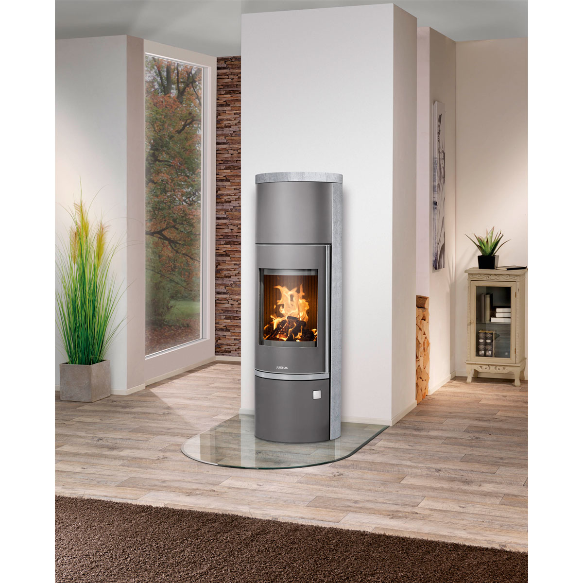 Kaminofen Faro W+ 2.0 Speckstein, KorpusStahl Gussgrau Bild 2