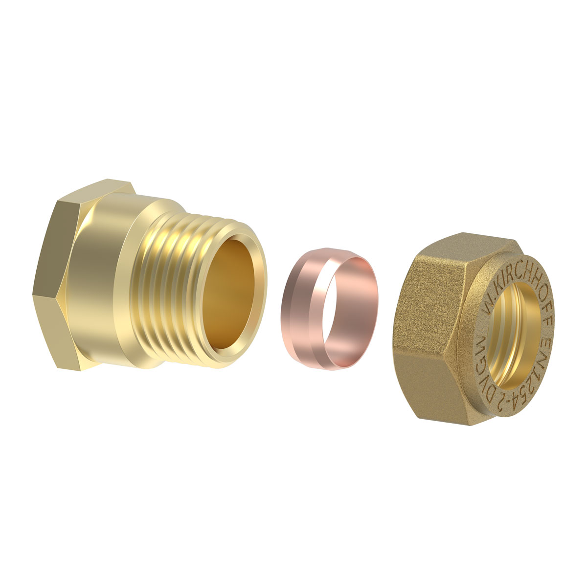 Kirchhoff Übergangsstück 18 mm x 1/2" Klemmfitting für CU-Rohr Bild 2