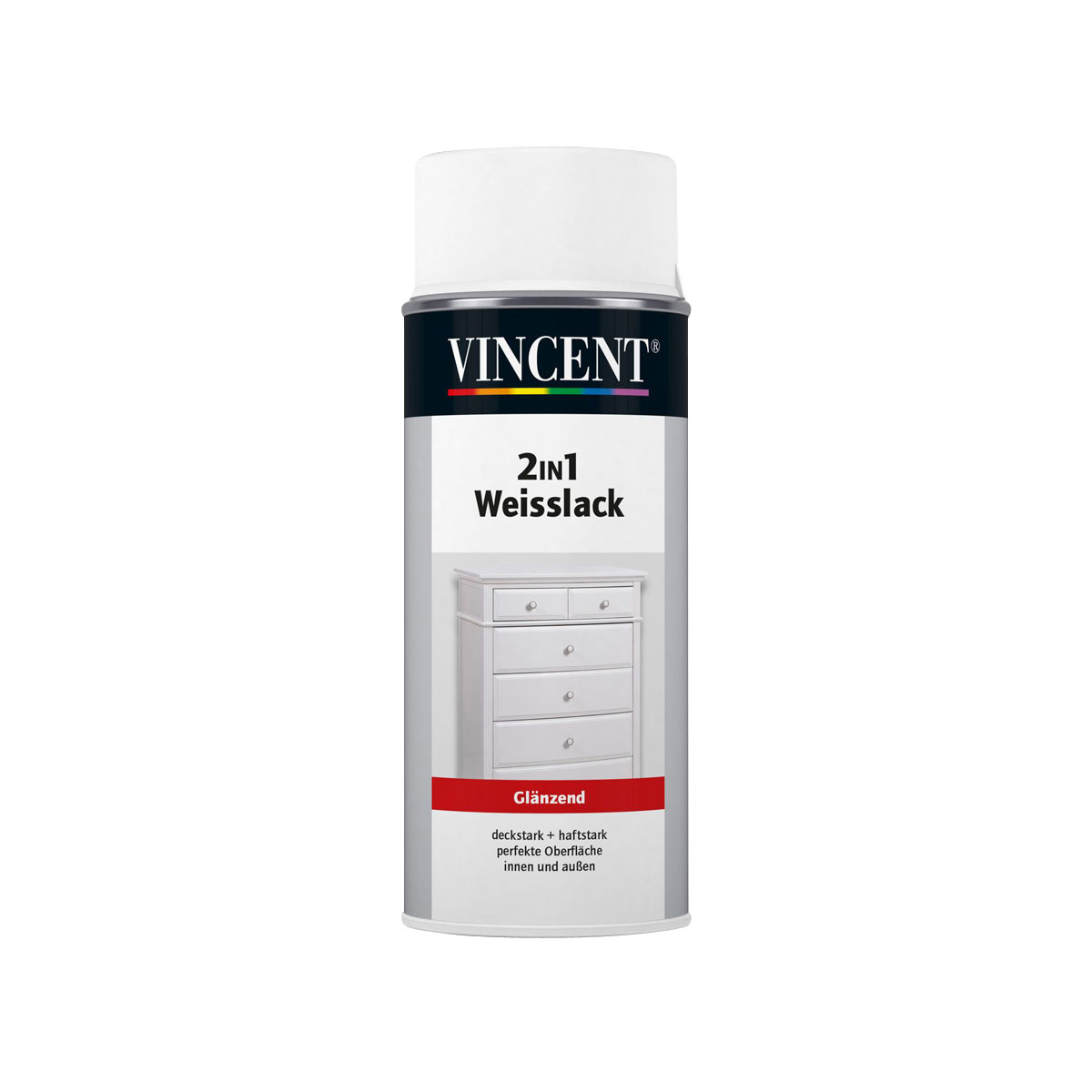 Vincent 2in1 weißsprühlack glänzend 150 ml