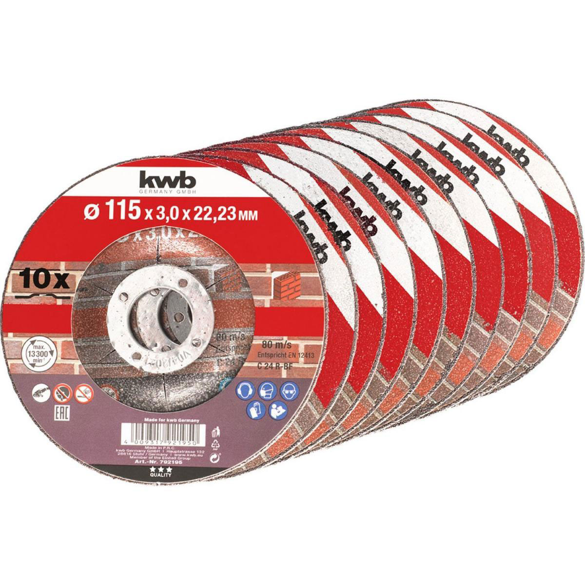 kwb  Trennscheiben Steinbearbeitung Durchmesser 115 mm 10 Stück Bild 1