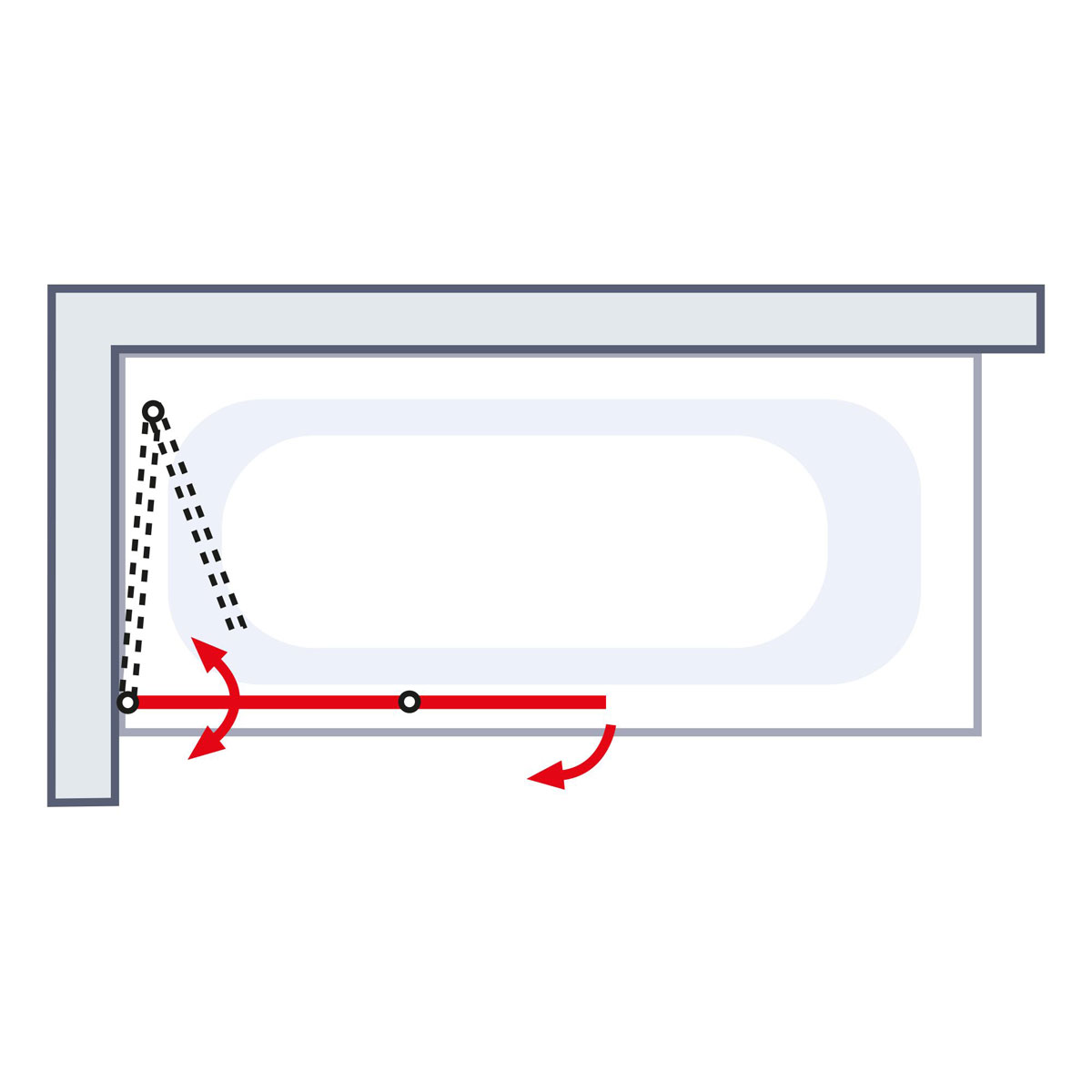 Schulte Badewannenfaltwand Komfort 2 teilig weiß Bild 3