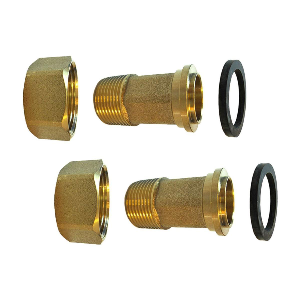 Messing Verschraubung 3/4" AG x 1" IG 2er Set