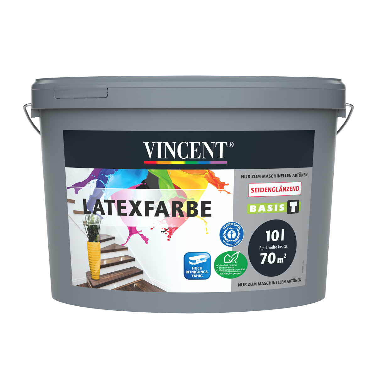 Vincent  Wandfarbe Latexfarbe Mix It seidenglänzend 10 L