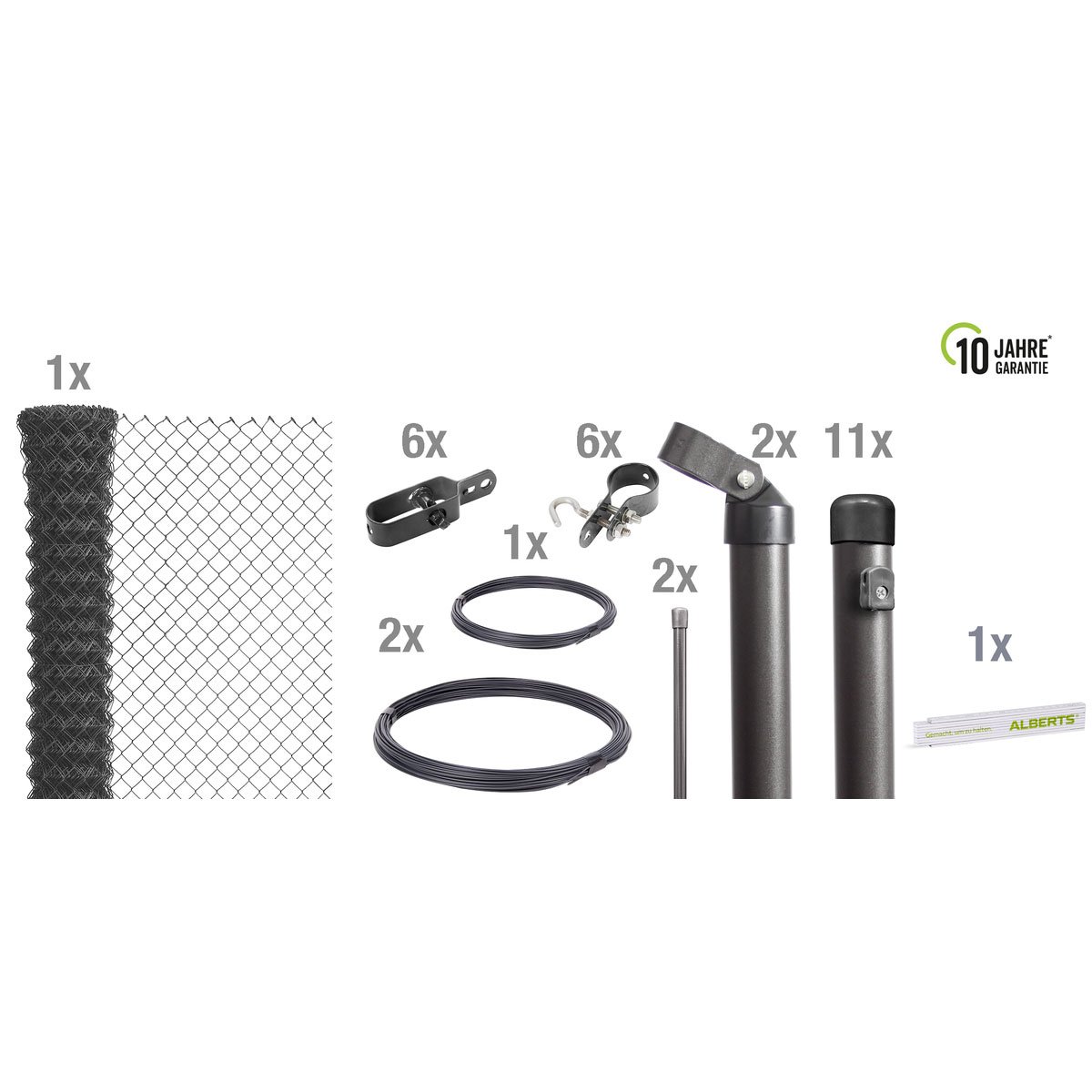 GAH Alberts Set Maschendrahtzaun anthrazit 2500x125 cm