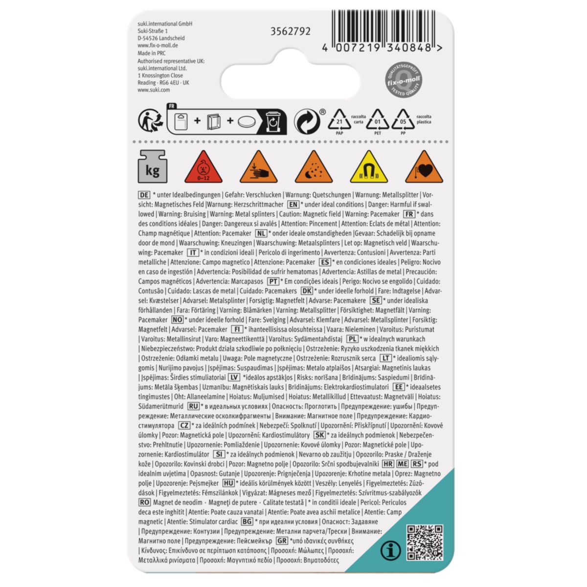 Suki Magnet Neodym mit Senkbohrung Ø 32 x 6 mm, gummiert, schwarz Bild 3