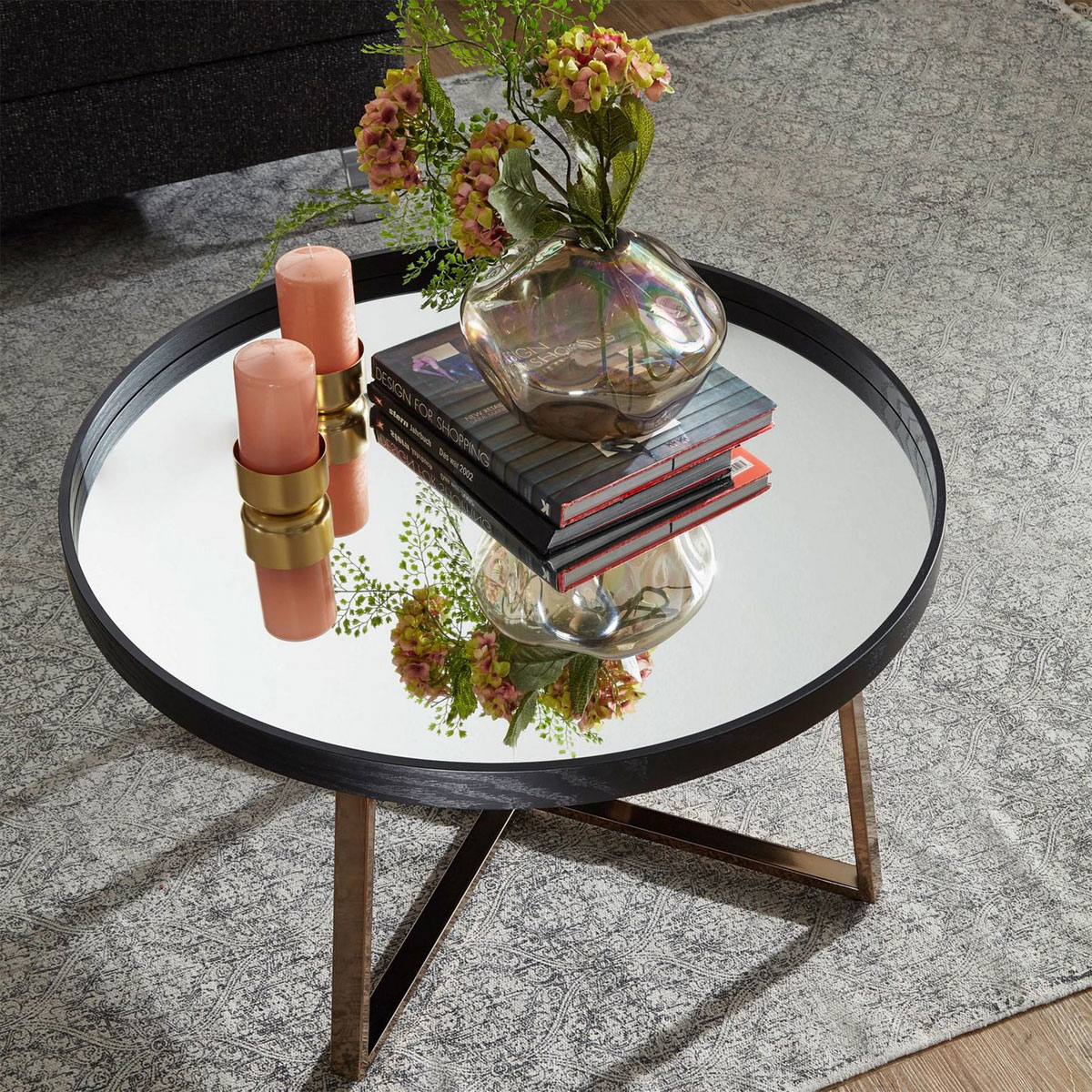 Wohnling Design Couchtisch, Rund, 78 cm, Dunkel-Gold Bild 5