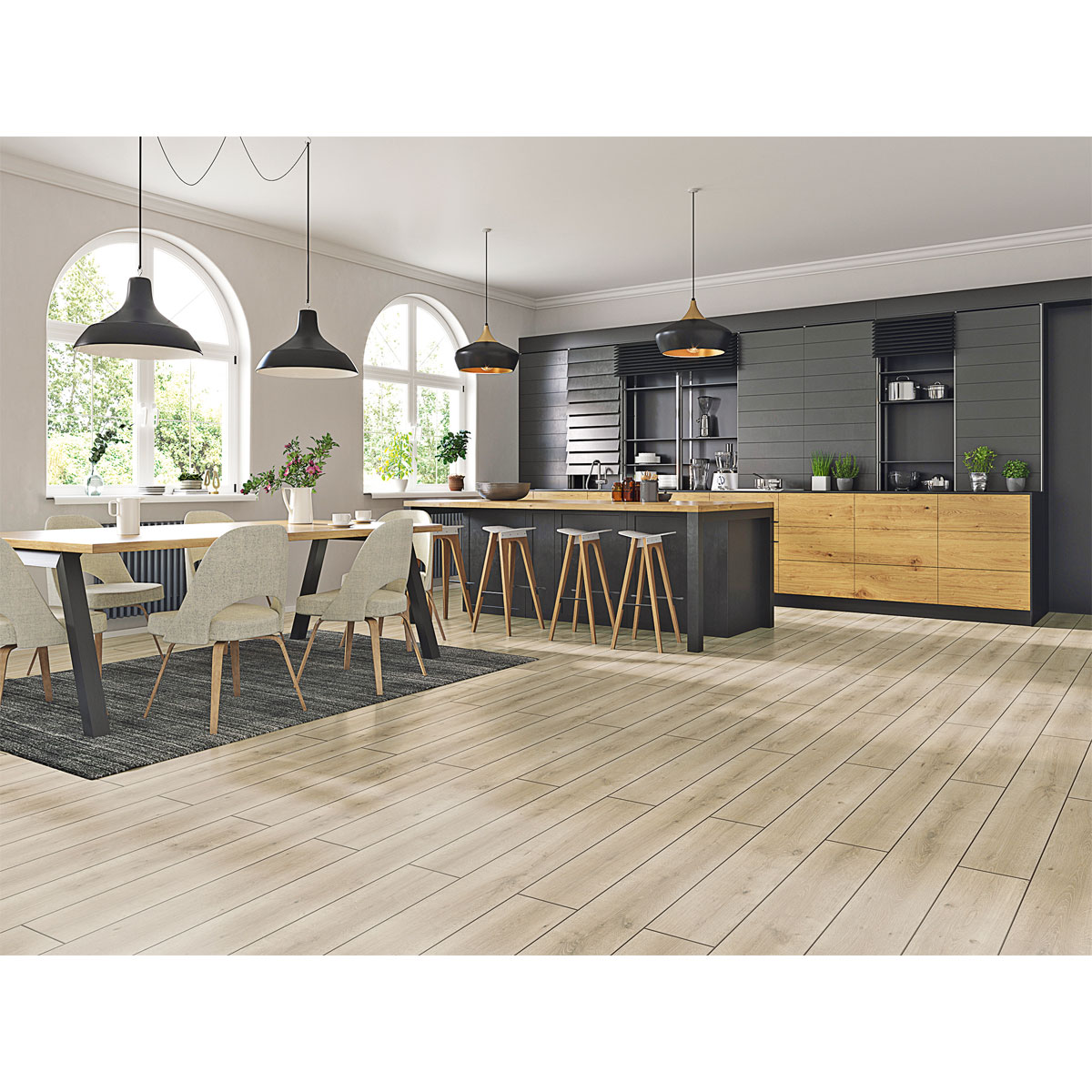 Specht Laminatboden Deluxe Aqua Eiche hellbraun 128,5 x 19,2 cm Bild 4