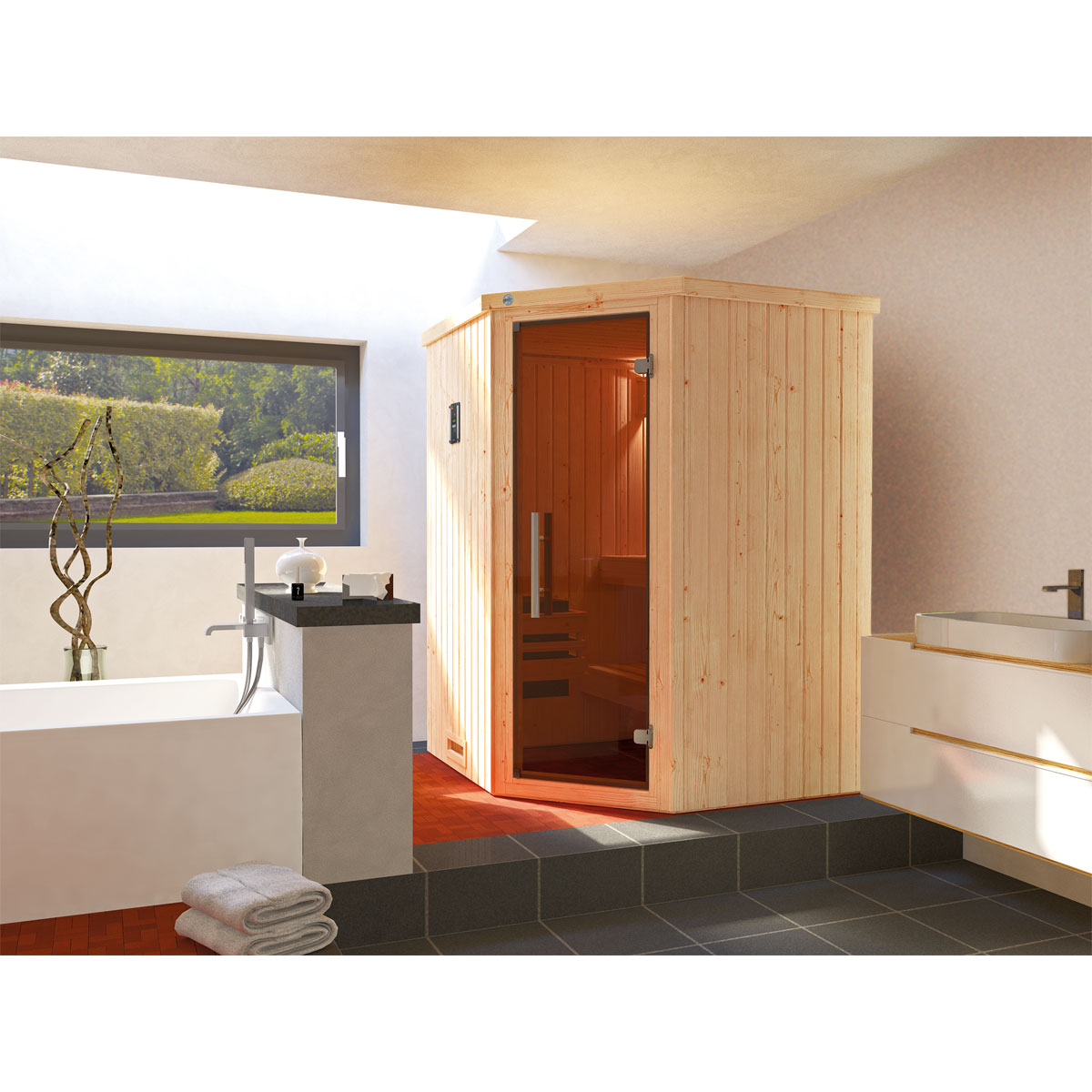 Weka Elementecksauna „Kiruna 1“ GT K, 3,6 kW Kompakt Bild 2