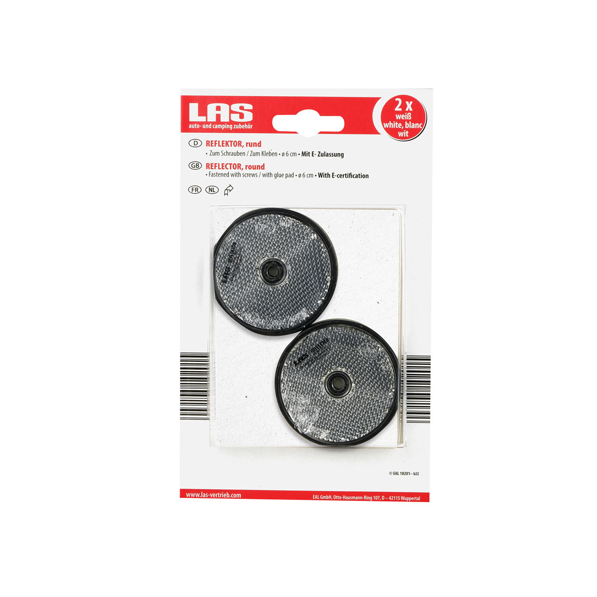 LAS 10201 Reflektor 2 Stk weiß 60 mm rund Bild 3