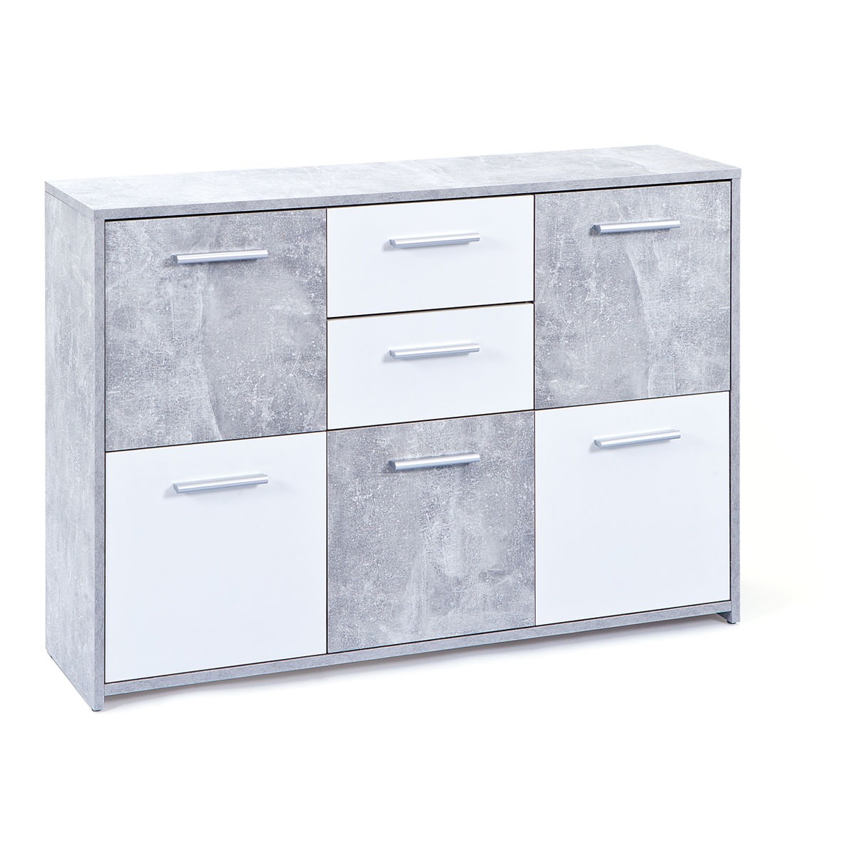 Inter Link FSC Kommode „Flavius“, Beton-weiß, 115x77x30 cm Bild 1