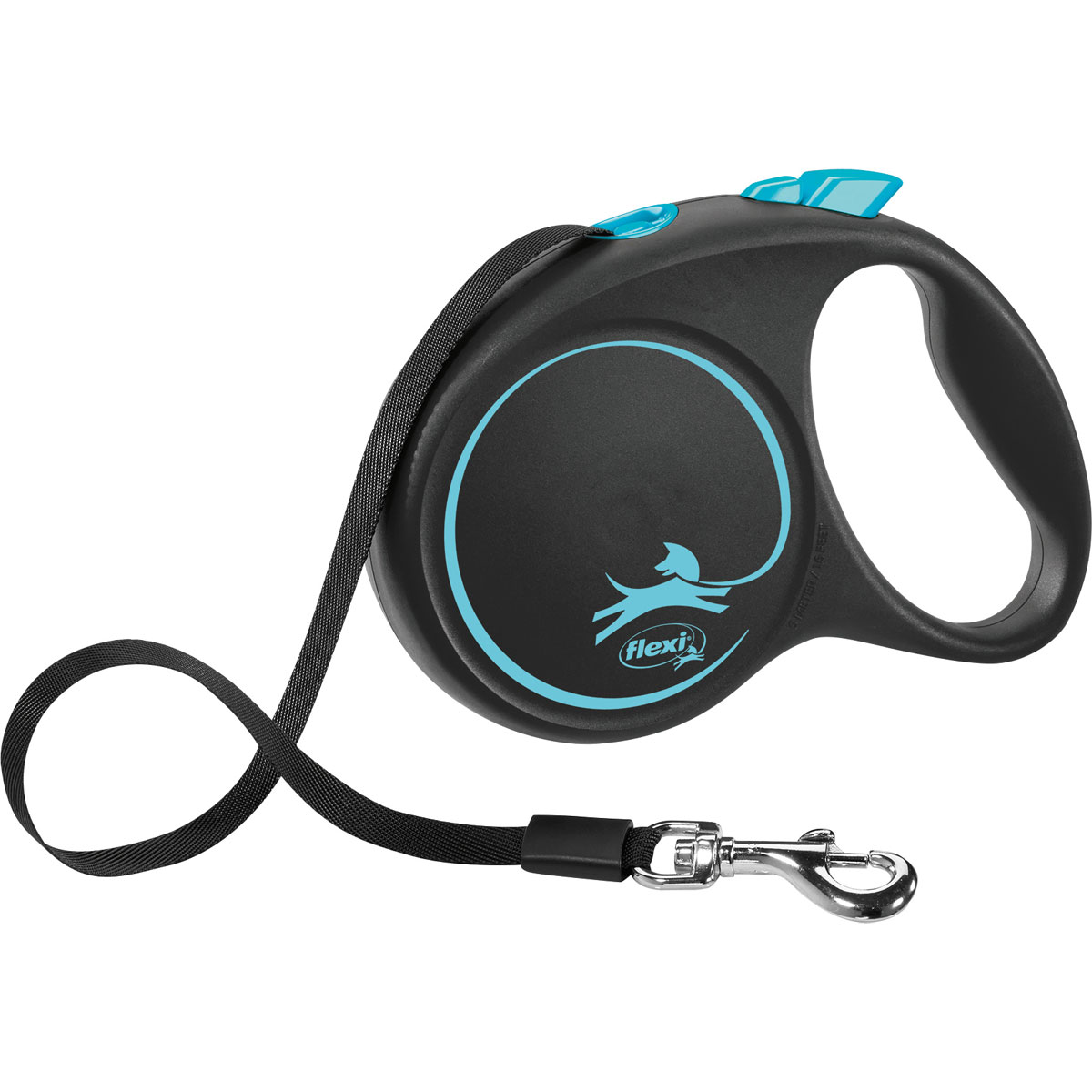 Trixie flexi BLACK DESIGN Gurt blau Größe M 5 m