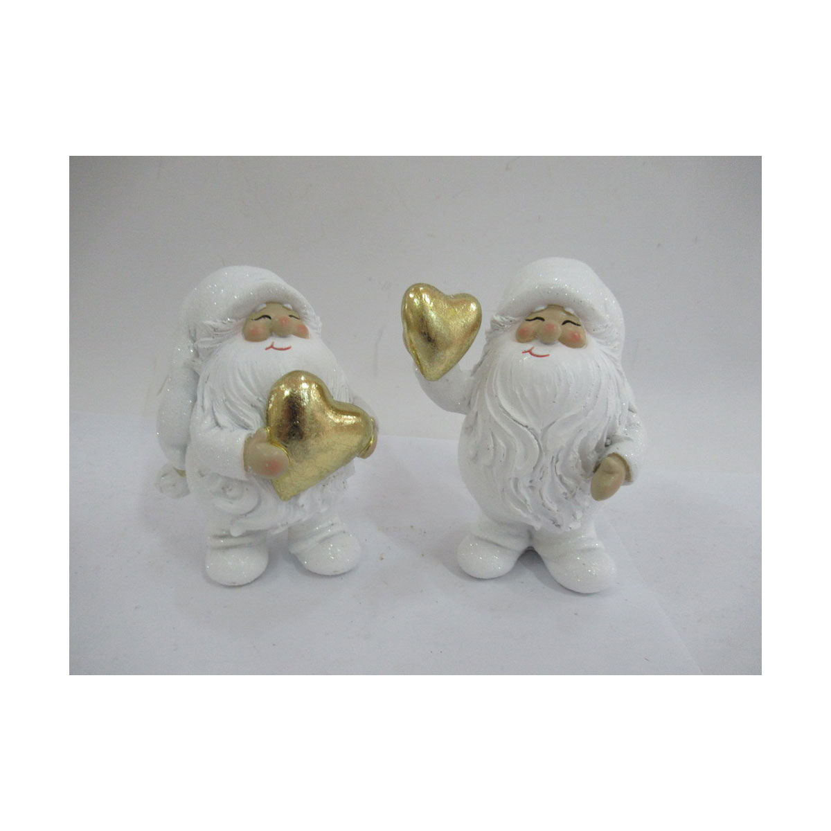 P.-Santa m. Herz 12cm cream/gold