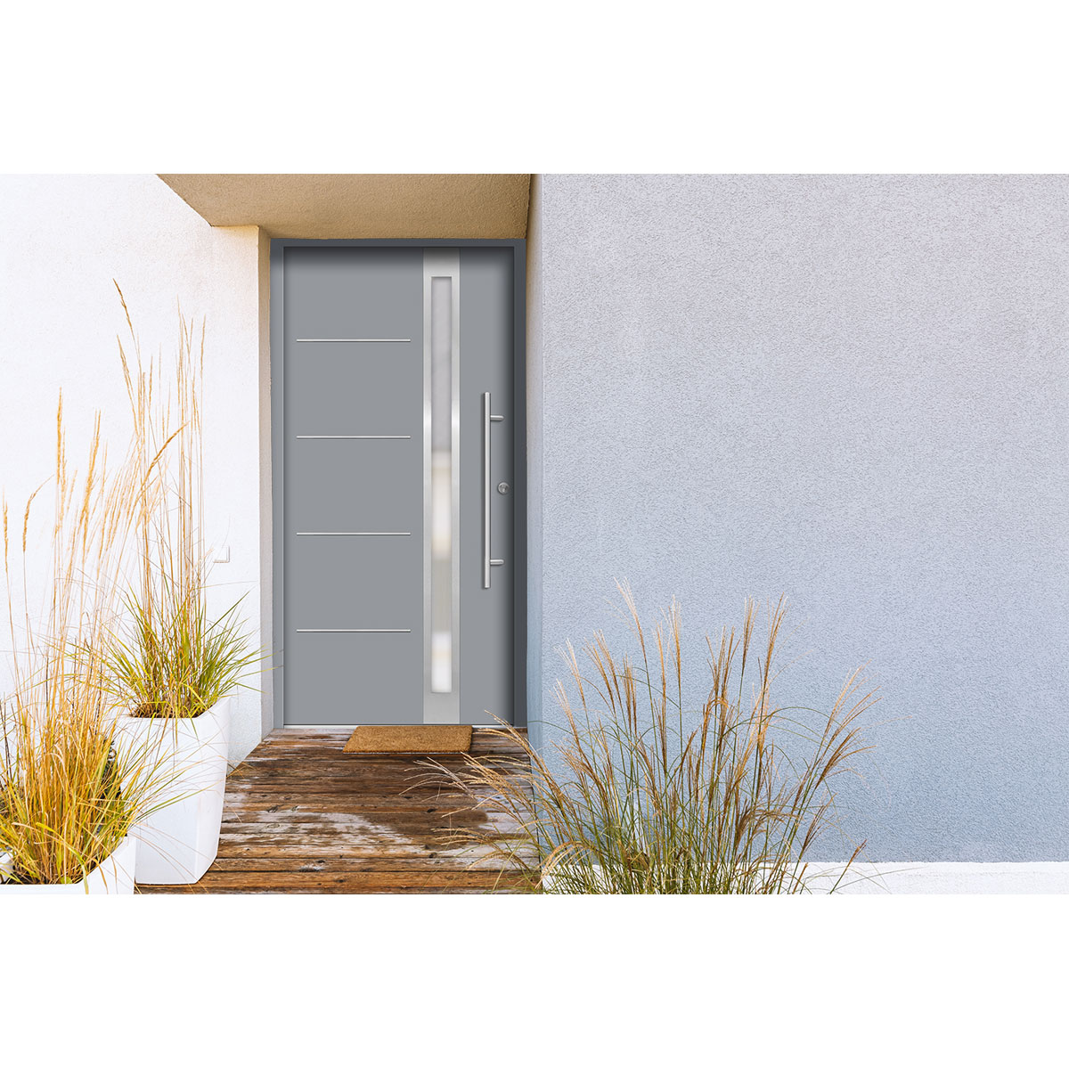 SplenDoor  Premium-Haustür Passivedoor Umea energiesparend grau 100 x 200 cm rechts Bild 2