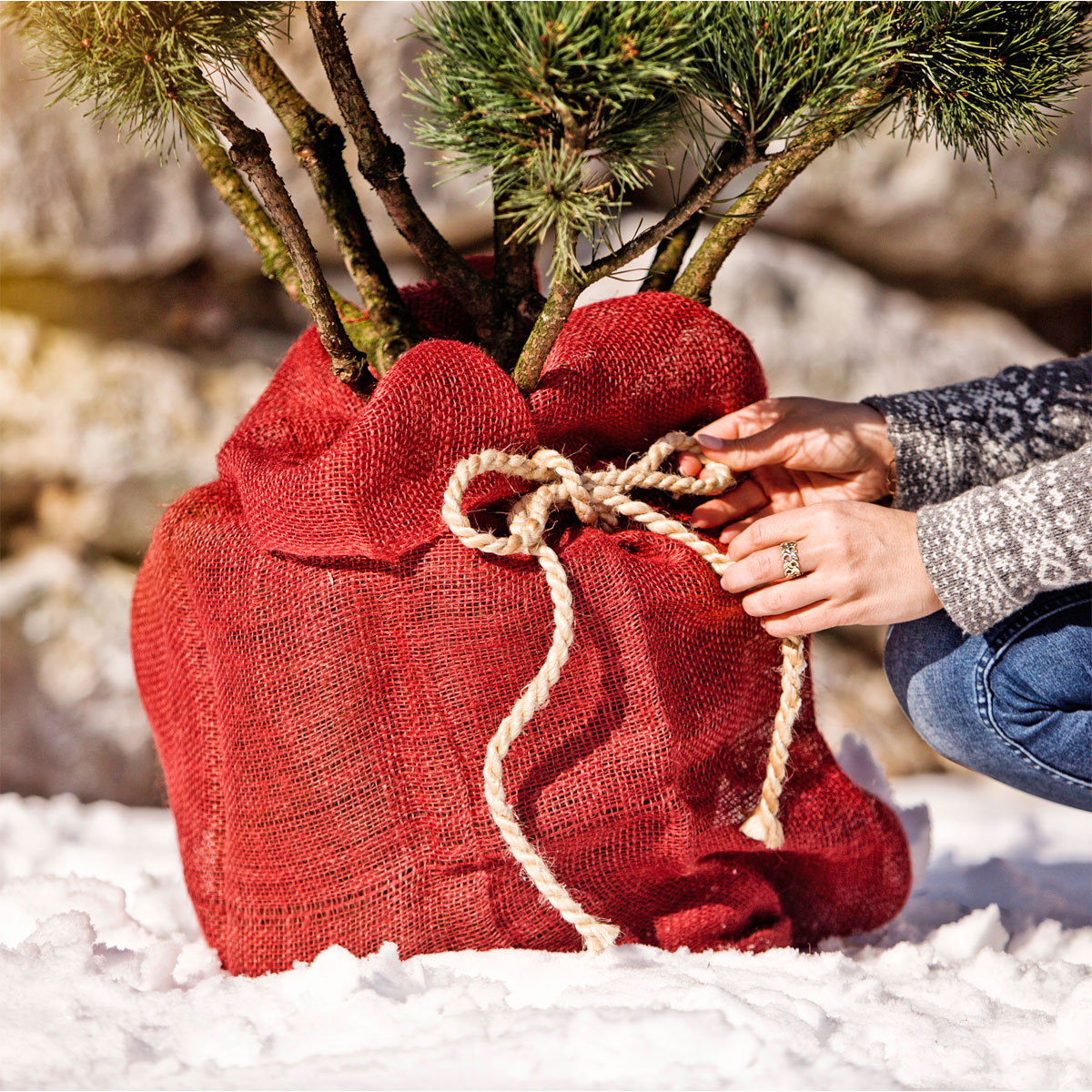 Windhager Jute-Sack rot 70 x 100 cm Bild 12