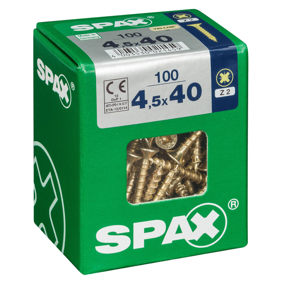 Spax Universalschrauben Yellox Senkkopf 4,5 x 40 L 100 Stück Bild 2