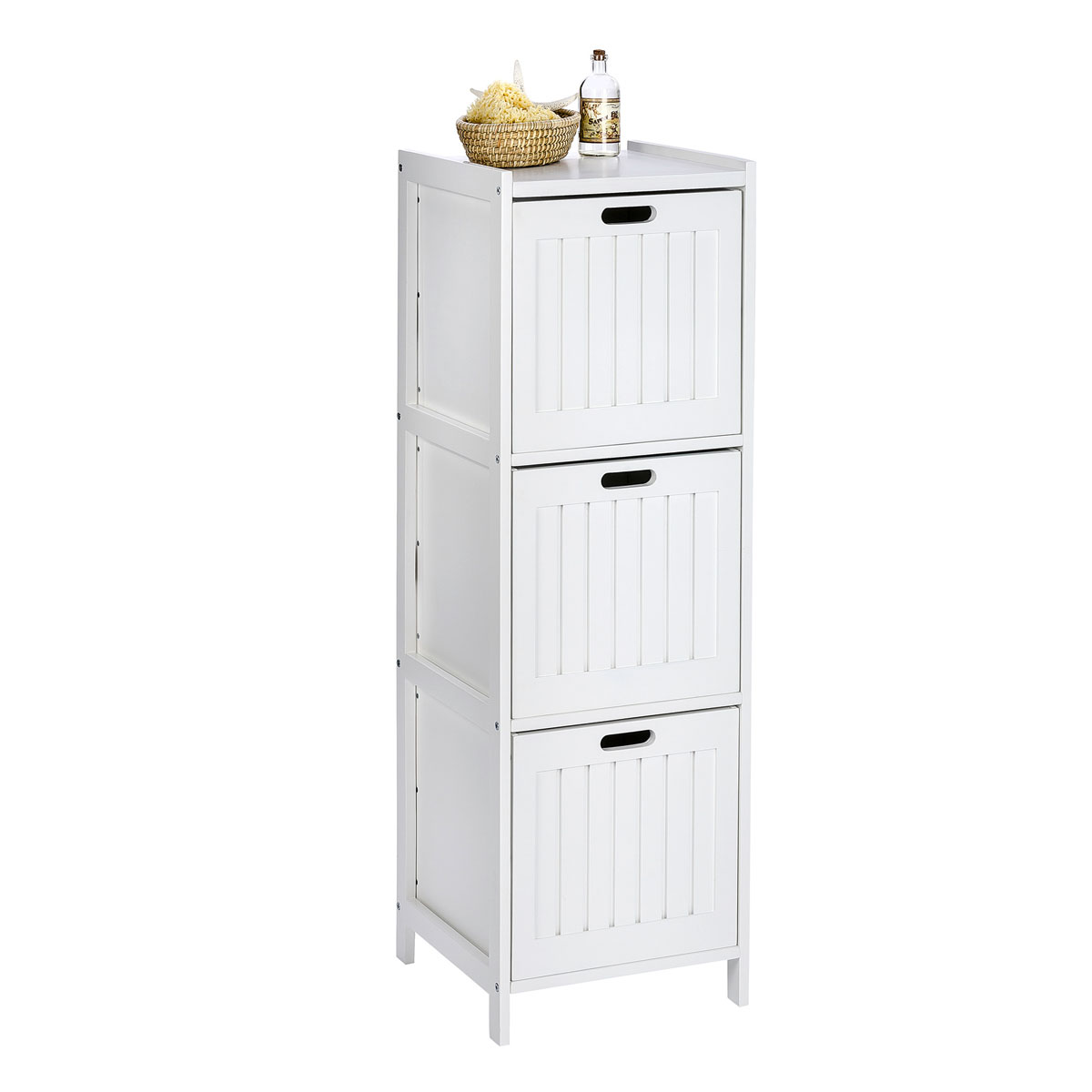 Wenko  Regal Oslo 3 Schubladen Echtholz Badregal Bild 6