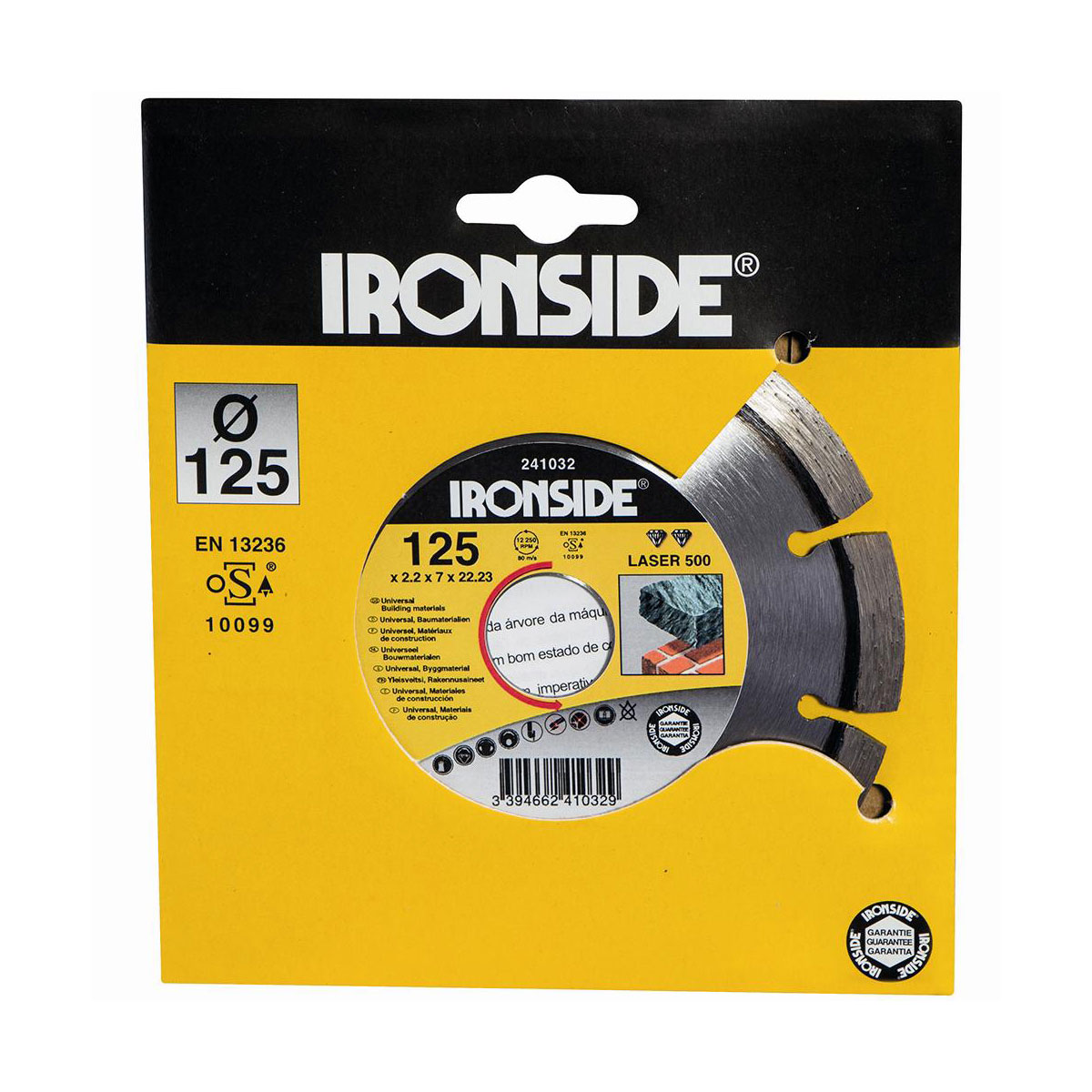 Ironside Diamanttrennscheibe und bdquoLaser 500 und ldquo 125 mm