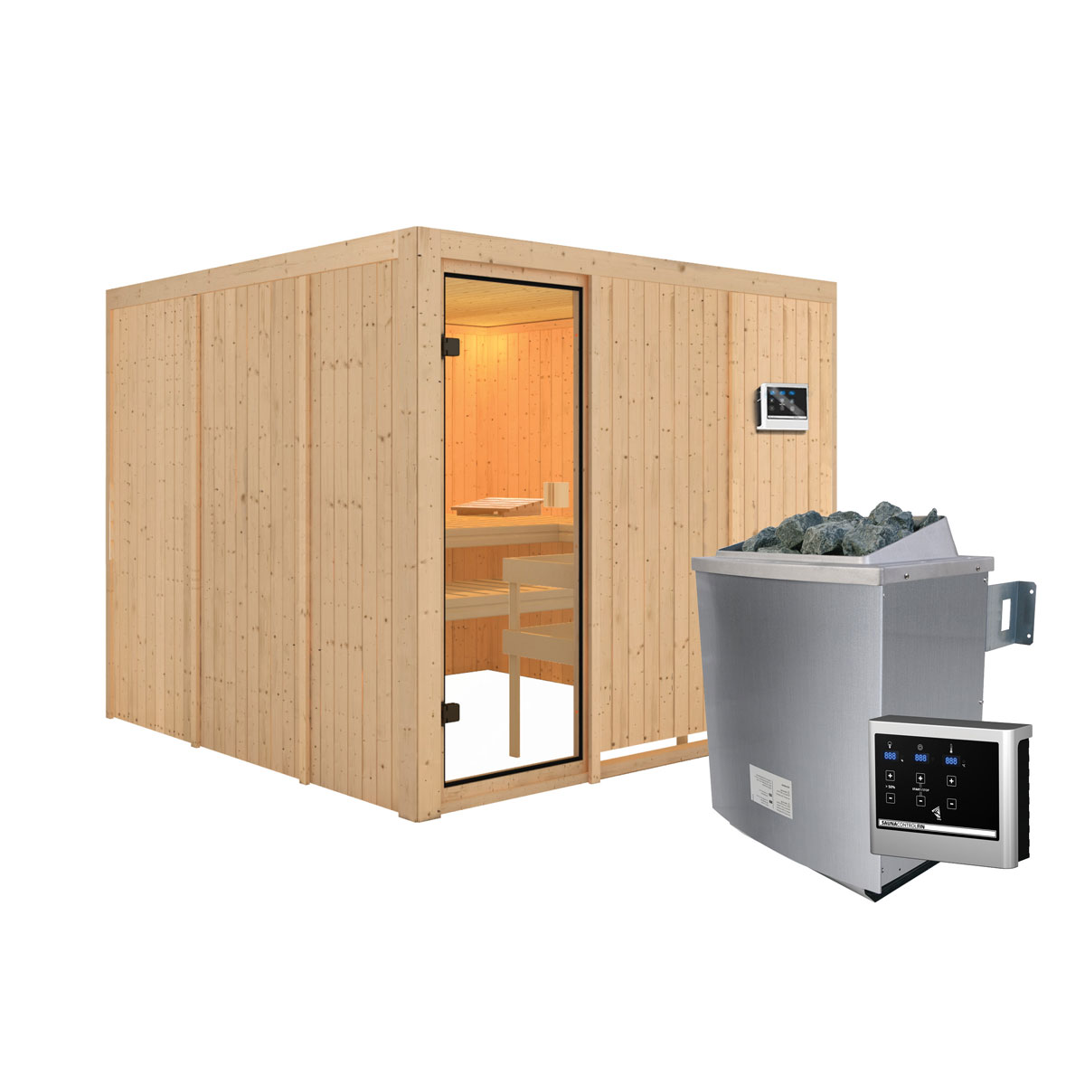 Karibu Sauna Arvika naturbelassen externe Steuerung Bild 3