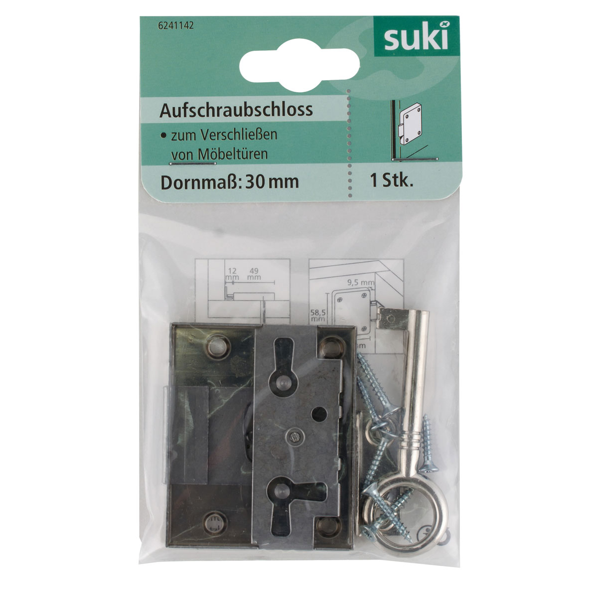 Suki Aufschraubschloss gleichschließend 30 x 49 x 58,5 mm Bild 1
