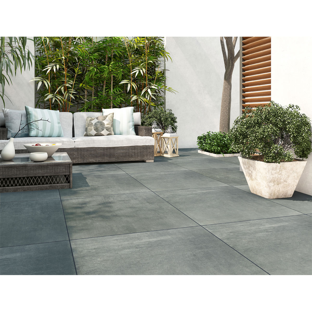 Feinsteinzeug-Platte No. 1 Tile Tortuga anthrazit 60 x 60 cm Bild 2