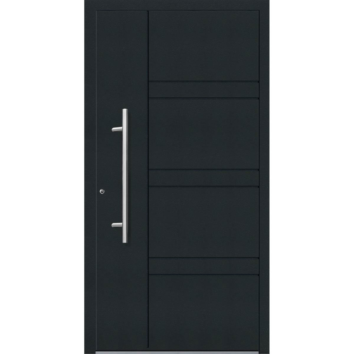 Aluminium Sicherheits-Haustür Cagliari Exklusiv 75 mm anthrazit 110 x 210 cm Anschlag links inkl Griffset