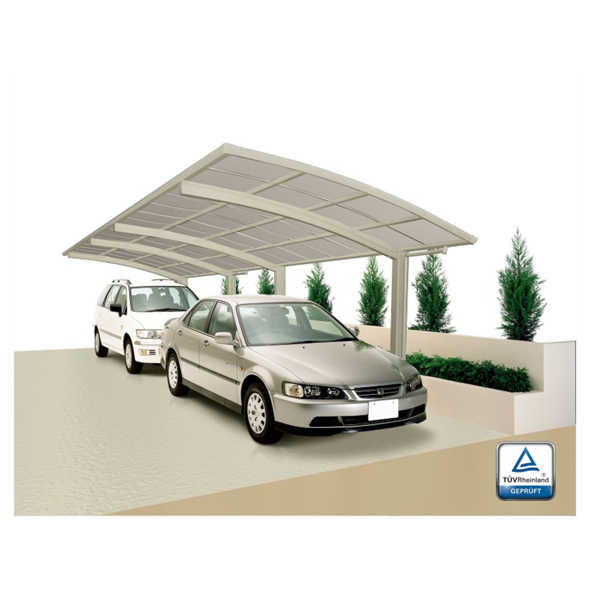 Ximax Carport Alu Portoforte 80 Tandem Edelstahl-Look Bild 2