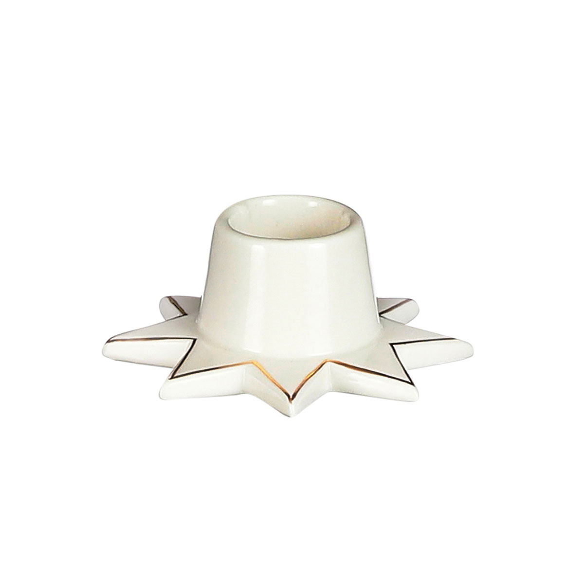 Kerzenständer Stern weiss 3 x 7 cm Bild 1