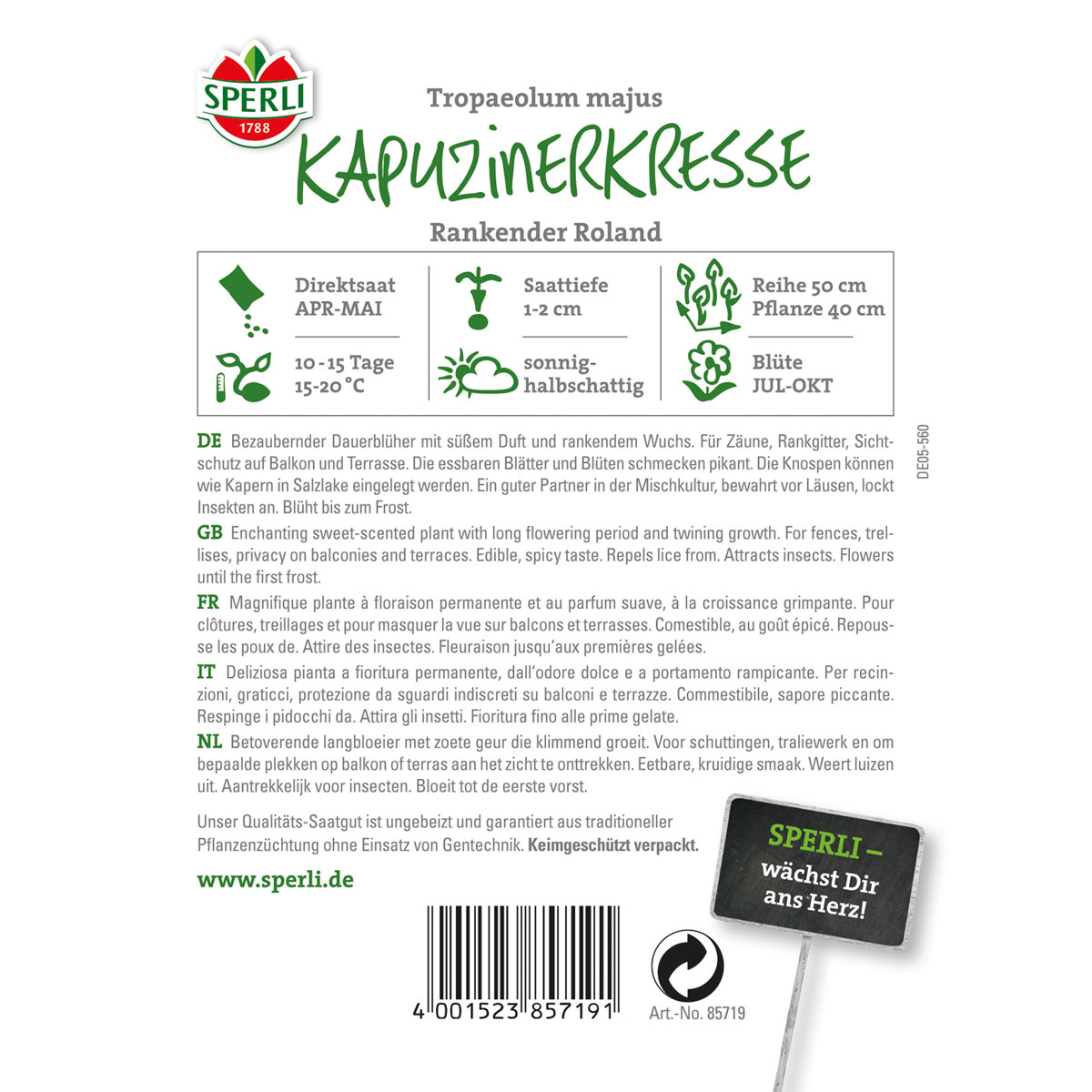 Sperli Kapuzinerkresse Roland Mischung Bild 2