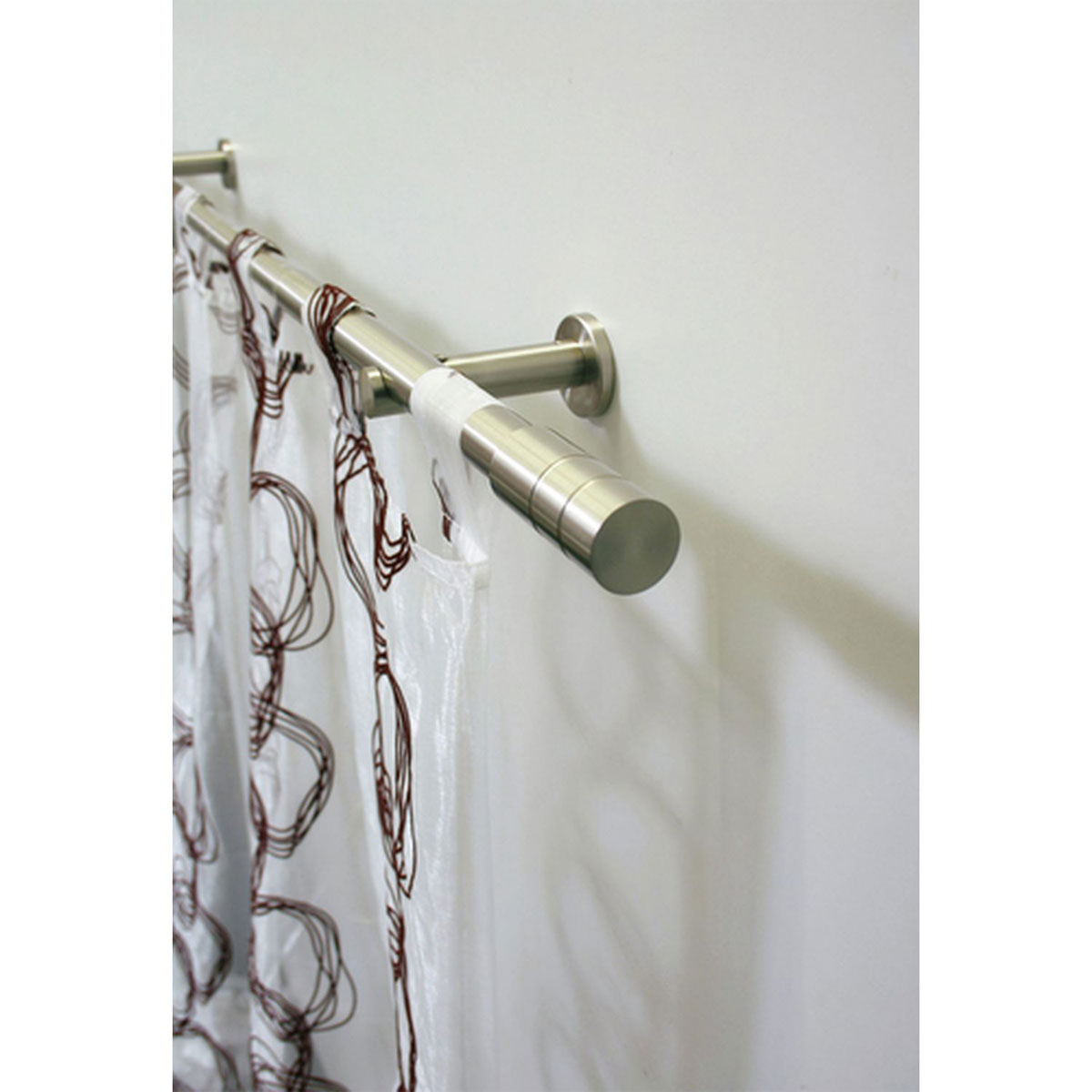 Gardinia Gardinenstange Zylinder Durchmesser 20 mm 200 cm Edelstahl-optik Bild 2