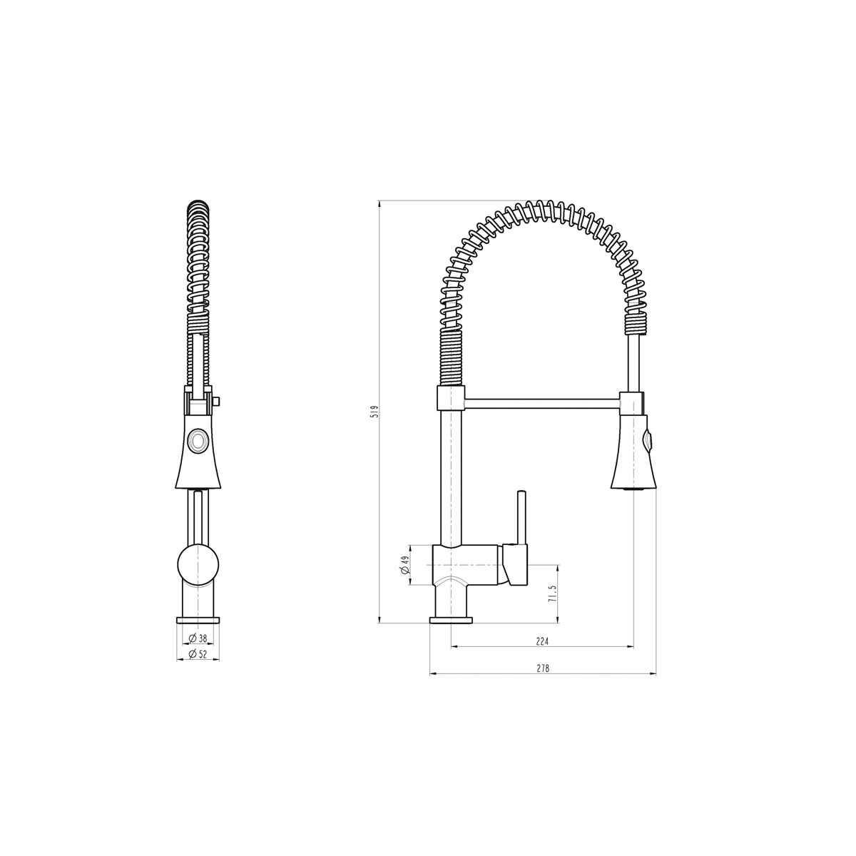 Schütte Design-Spültischarmatur Cornwall Spiralfeder Edelstahloptik Bild 6