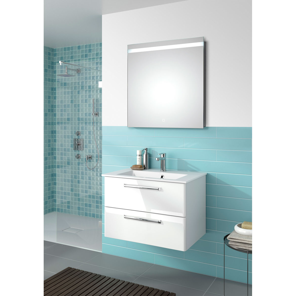 Pelipal LED-Spiegel B700 inkl Touchsensor 10 Watt 70 x 70 x 3 cm Bild 2