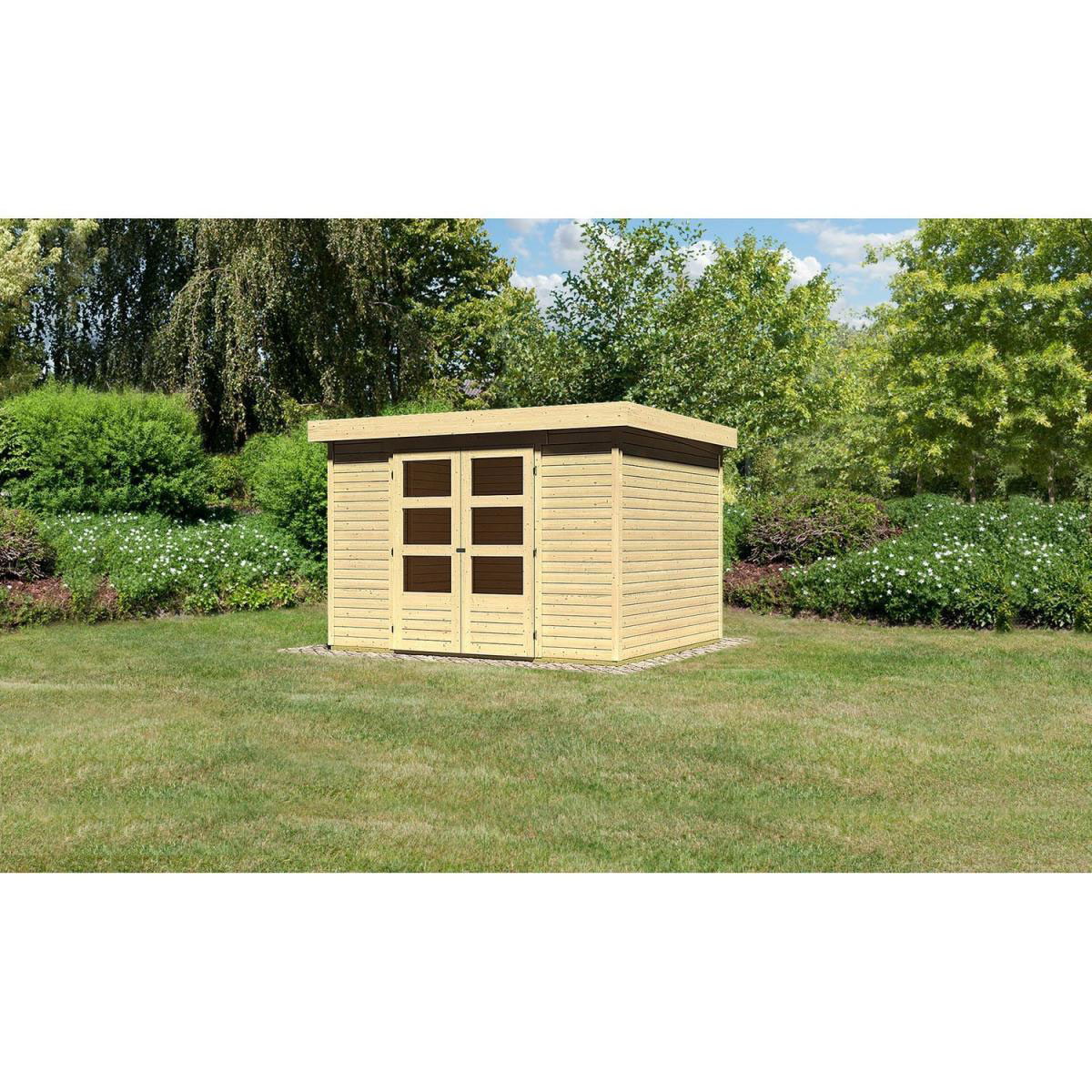 Karibu Gartenhaus Askola naturbelassen 302 x 246 x 211 cm Bild 3