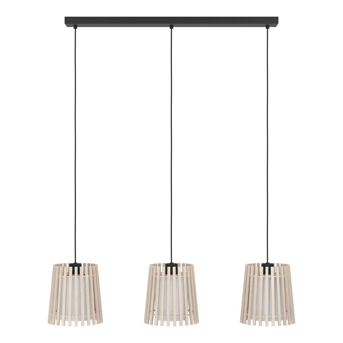 Eglo  LED Pendelleuchte Fattoria 3-flammig schwarz/braun/weiß