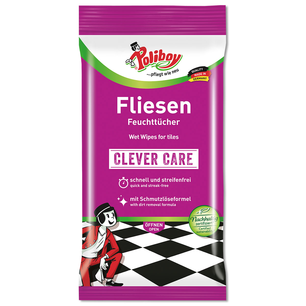 Poliboy Fliesen-Feuchttücher 15 Stück