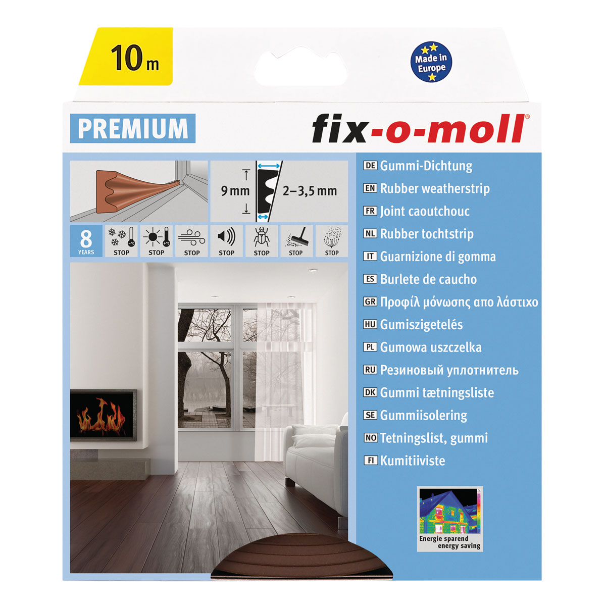 E-Profildichtung selbstklebend braun 10m 9x4 mm Bild 1