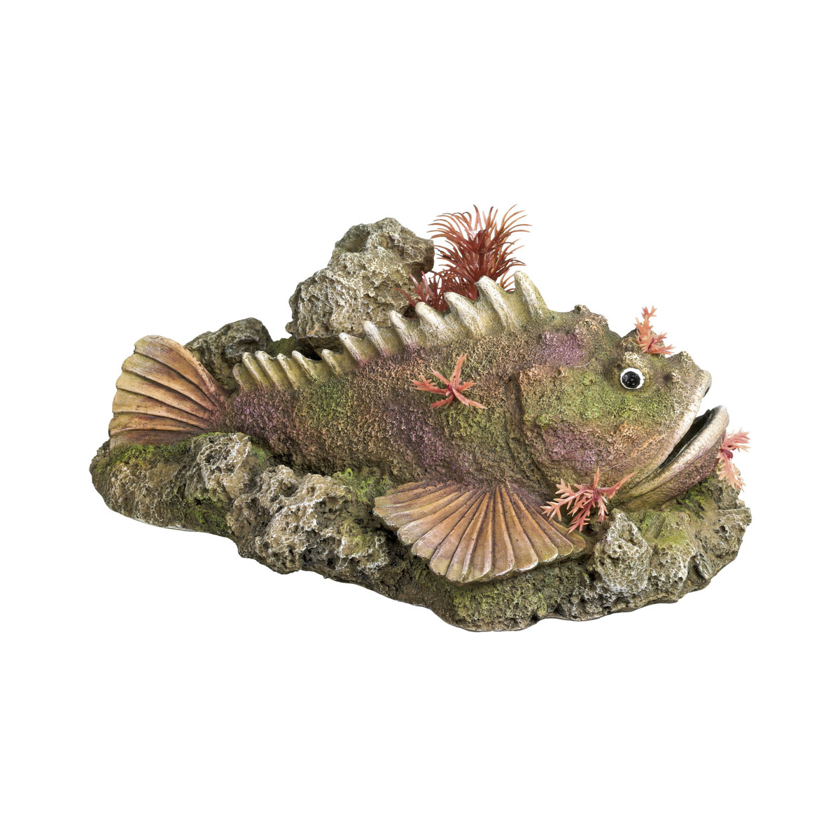 Aqua Ornaments Steinfisch mit Pflanzen 21 x 14,5 x 9 cm