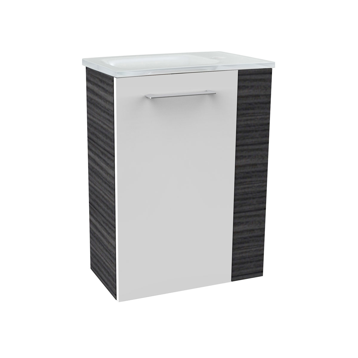 Fackelmann  Gäste-WC Waschtischunterschrank links SBC 440 x 600 x 243 mm DarkOak/Weiß Bild 3