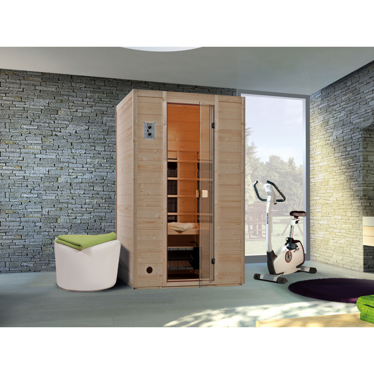 Weka Infrarotkabine 550 Größe 2 4 Keramikstrahler 2050 Watt 131 cm