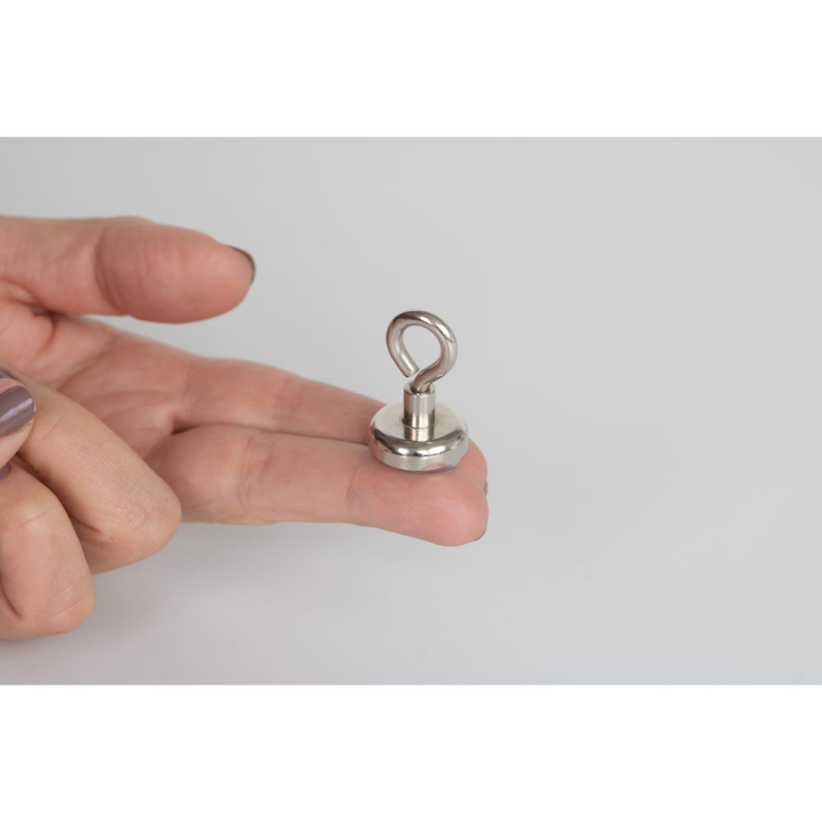 Suki Topfmagnet Neodym mit Öse Ø 20 x 37 mm, Gewindebuchse M4, silber Bild 6