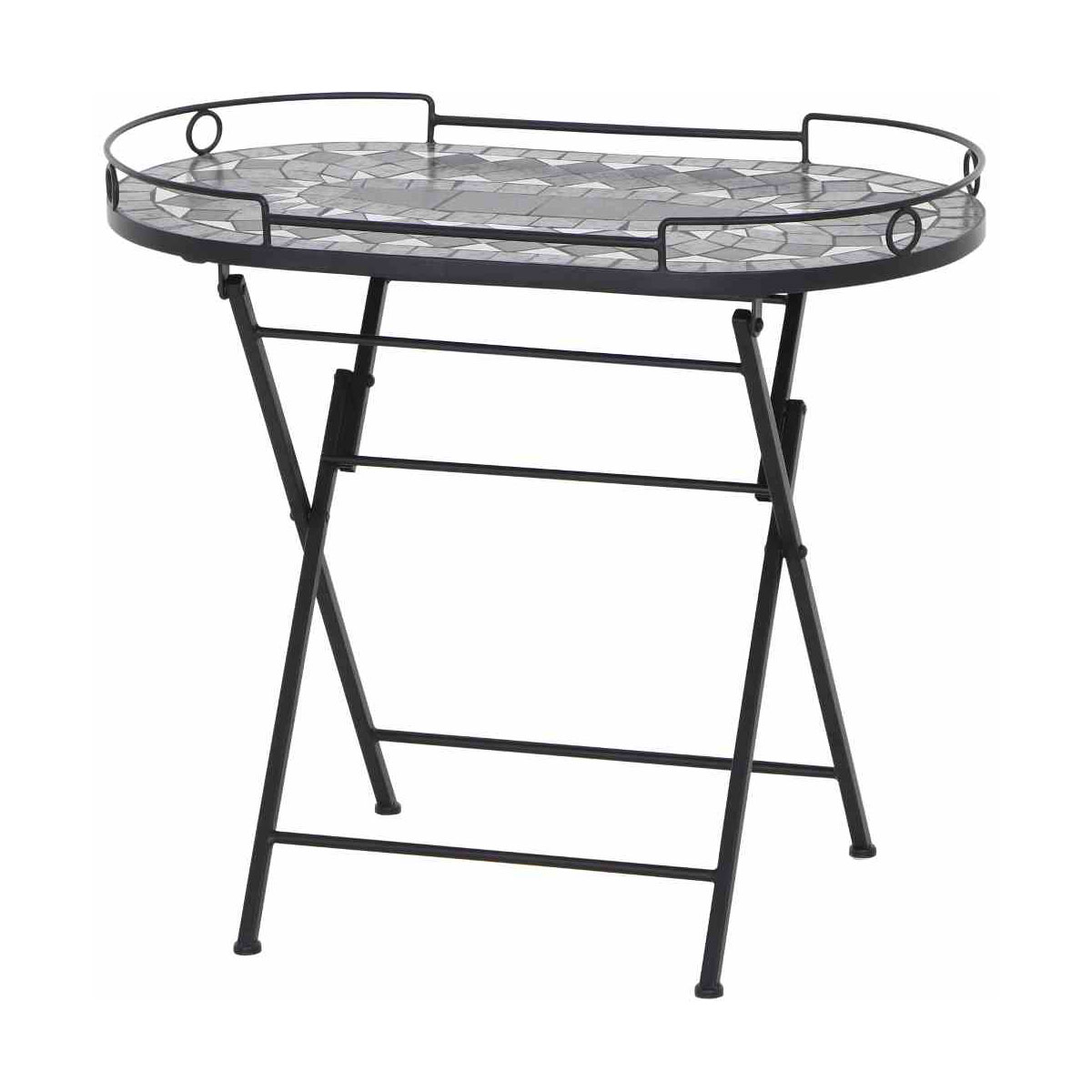 Siena Garden Serviertisch Como 41 x 67,5 x 60 cm matt schwarz/dunkelgrau Bild 1