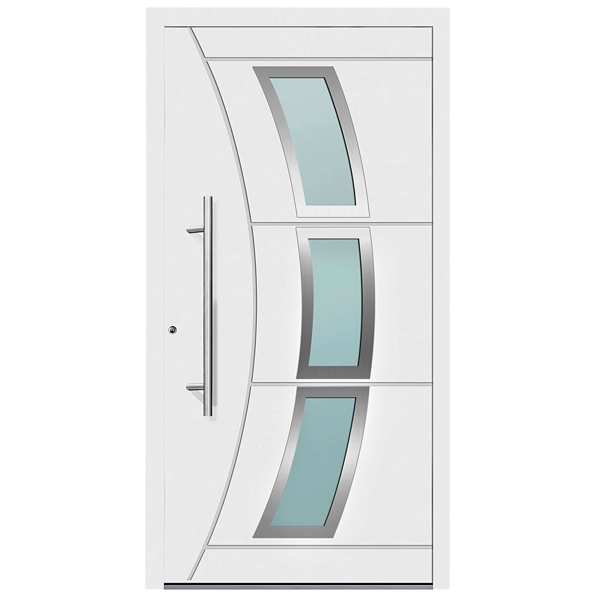 Aluminium-Sicherheitshaustür Venedig weiß