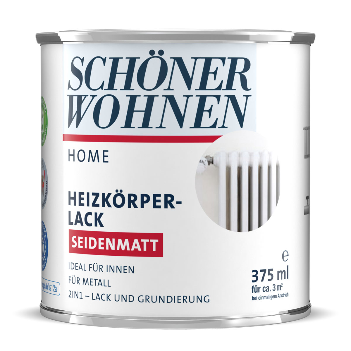 Schöner Wohnen Farbe Heizkörperlack Home reinweiß seidenmatt 375 ml