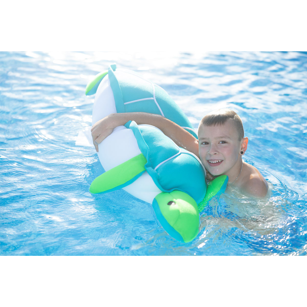 Westmann Sitzsack & Schwimmtier Schildkröte 100x82x15cm Grün Blau Bild 5